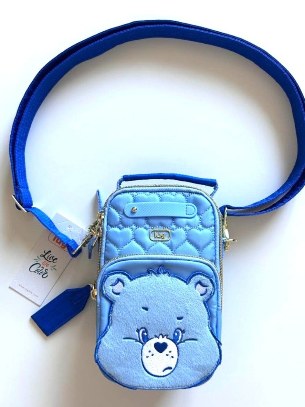 Lug Care Bears x Lug Skeeter Mini Bridge Crossbody Belt Bag Grumpy Bear Blue - Picture 8 of 12